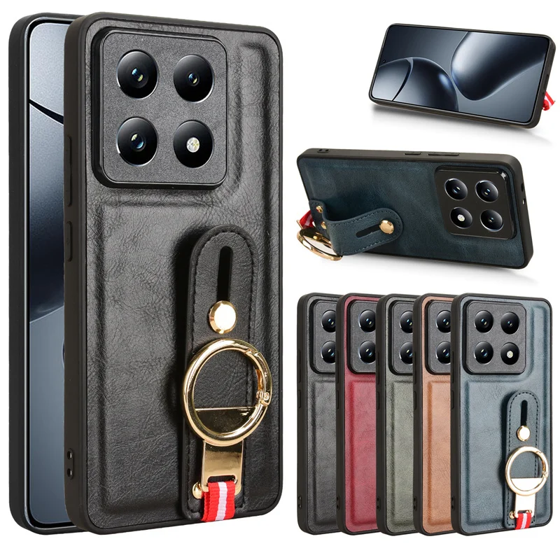 For Xiaomi 14T Pro Wristband Ring Case TPU Back Cover Dust Box Suitable for Xiaomi 14T Pro Phone Case