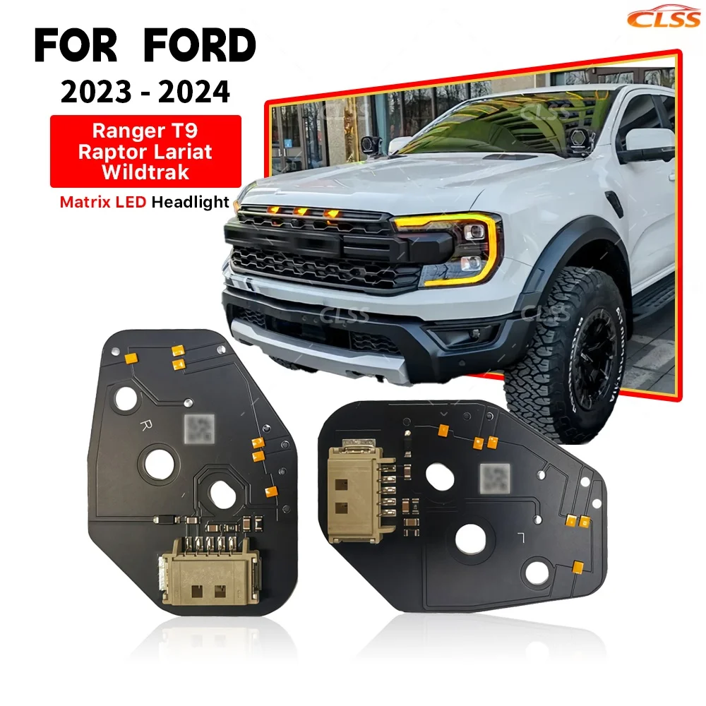 

DRL LED Board Lights Source Non-RGB For Ford Ranger T9 Raptor Lariat Wildtrak 2023-25 Matrix LED Headlight Daytime Running Light