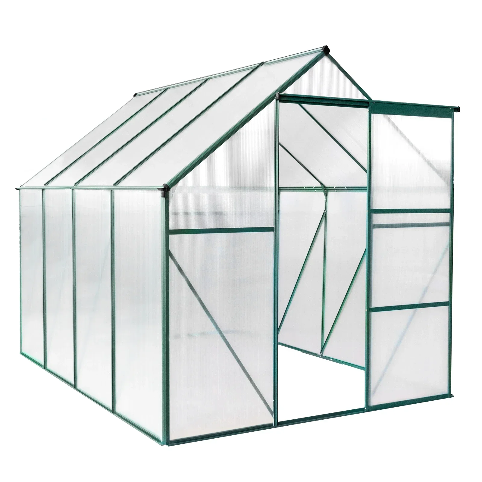 Serre Hybride en Polycarbonate Vert, 6x8