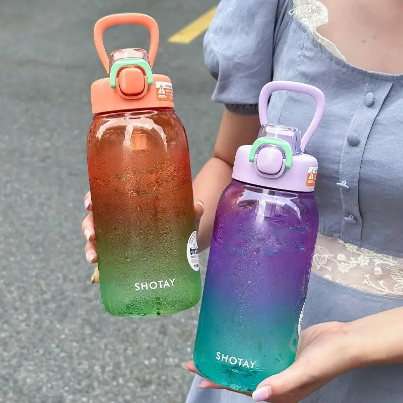 

700/1000ML Tritan Water Bottle BPA Free Gradient Colour Transparent Plastic Cup Large Capacity Outdoor Fitness Sports Water Cups