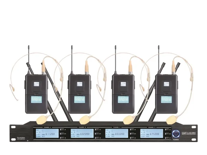 TKG 4 canali apparecchiature audio karaoke cuffia lavalier concerto all'aperto Microfono wireless senza fili sistema uhf professionale