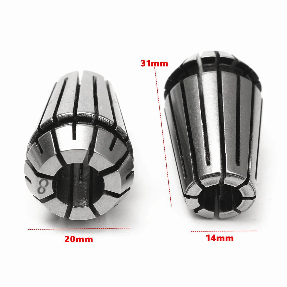 10pcs ER16 Spring Collet Motor Shaft 8mm Extension Rod Holder CNC Milling Lathe Motor Shaft 8mm Extension Rod Bracket Power Tool