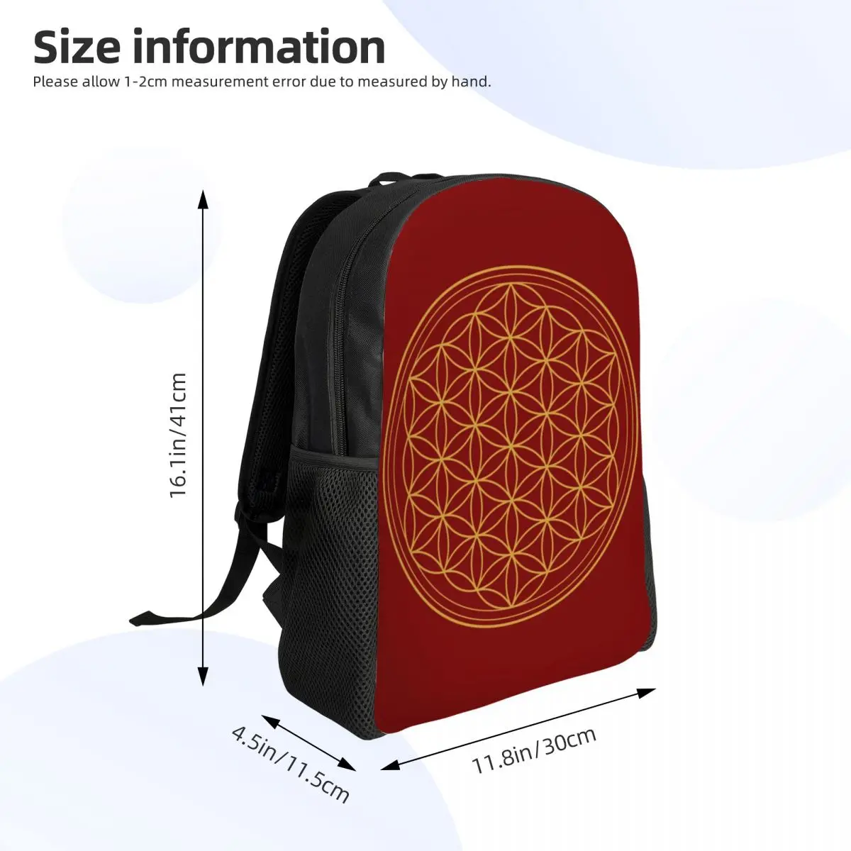 Mochilas personalizadas Flower Of Life Power para hombres y mujeres, bolsa de libros de moda para la Escuela Universitaria, bolsas de Geometría Sagrada