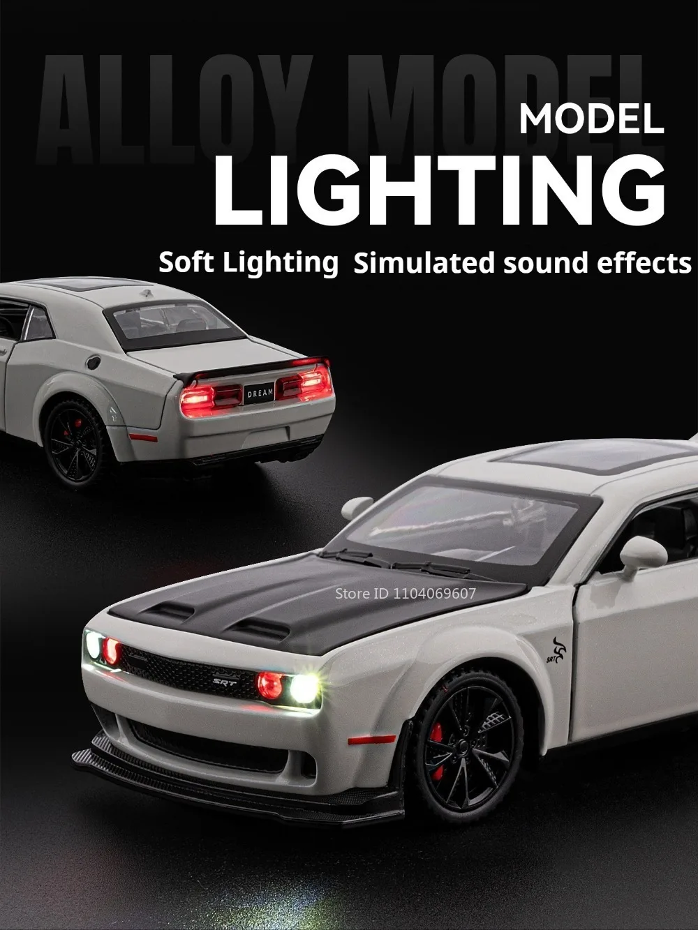 1:32 Hellcat Tomahawk Modell Spielzeug Supercars Legierung Diecast Sound Licht Türen Geöffnet Zurückziehen Simulation Sport Auto Spielzeug für Kinder – Detail 6