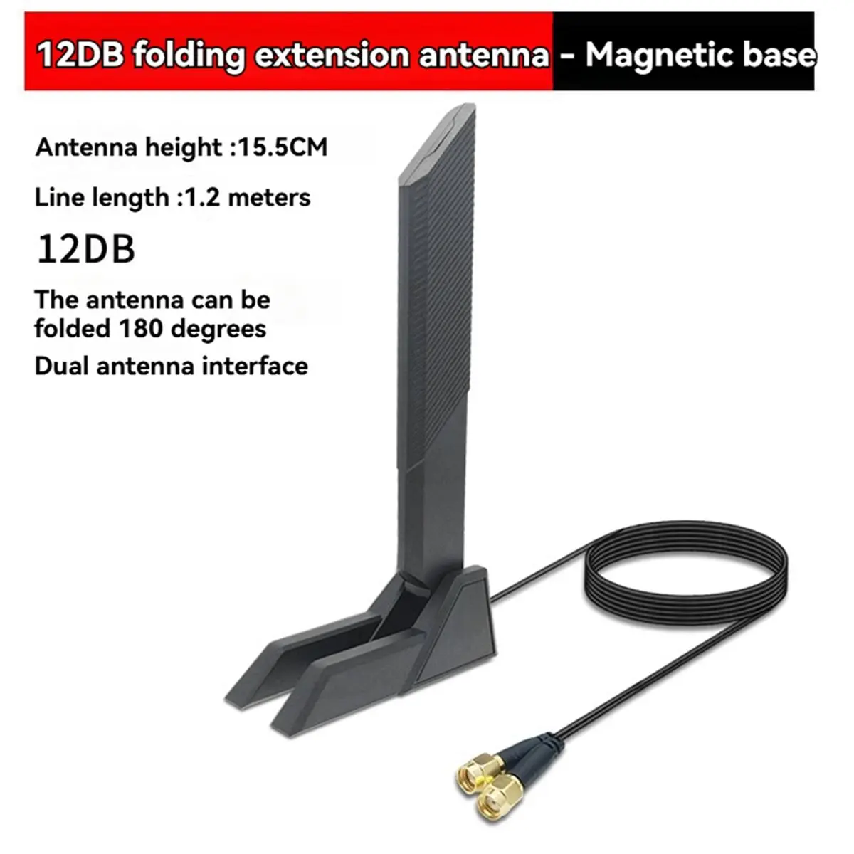 ABSF For ASUS WiFi7 Antenna 2.4G/5G/6G 12DB for MSI/Asrock Gigabit PCI-E WiFi6 WiFi6E Wireless Card Magnetic Antenna 1.2M A