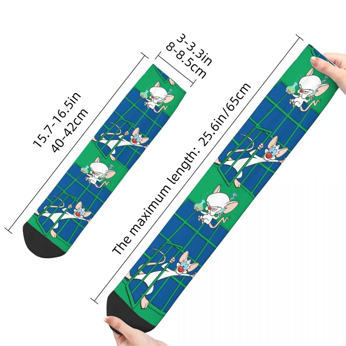 Hip Hop Vintage About The Show Amblin Crazy Men\'s Compression Socks Unisex Pinky and the Brain TV Pattern Printed Crew Sock