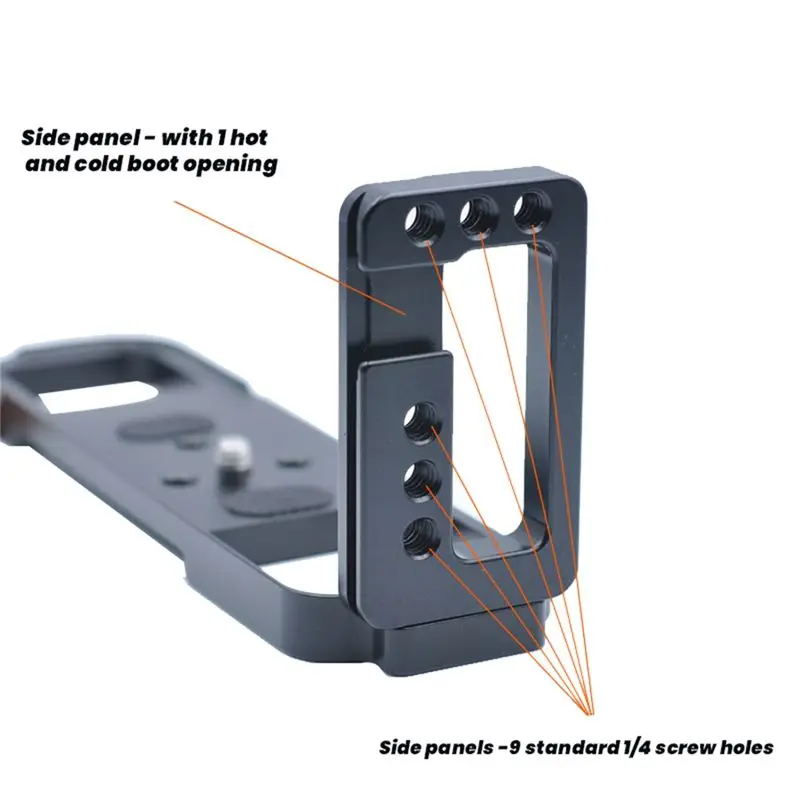 B31B Wooden Quick Release L Plate Bracket for Fuji GFX50R, Camera Hand Grip Without Hot Shoe, Aluminum Alloy+Wood, L Bracket