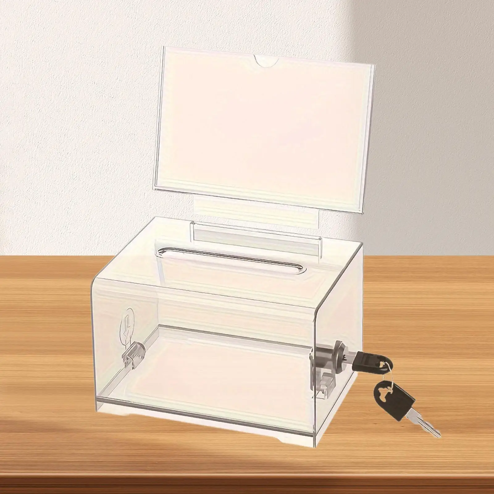 Transparent Suggestion Box with Lock Easy to Assemble Versatile Cardboard Raffle Box for Meeting Ballots and Feedback Office