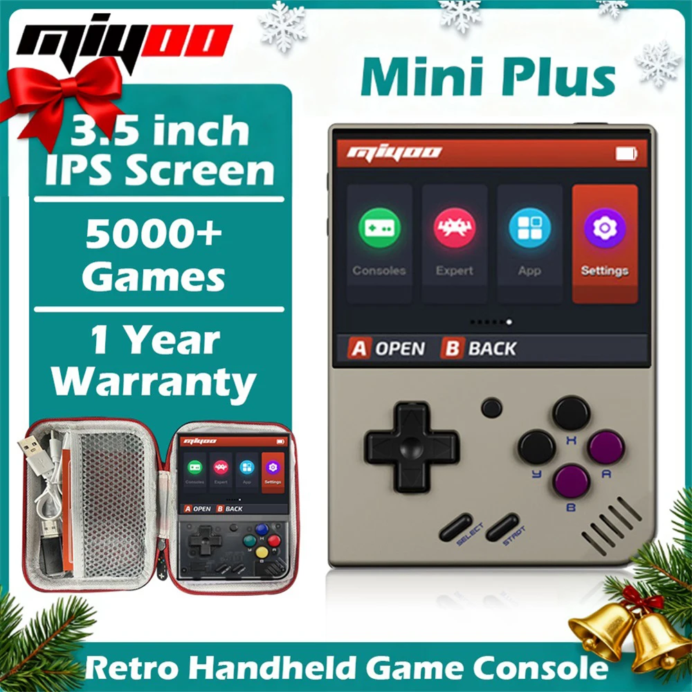 Classic Retro Handheld Game Console Players IPS Screen Miyoo Mini Plus Mini+ Portable Video Games Consoles Christmas Gift Pocket