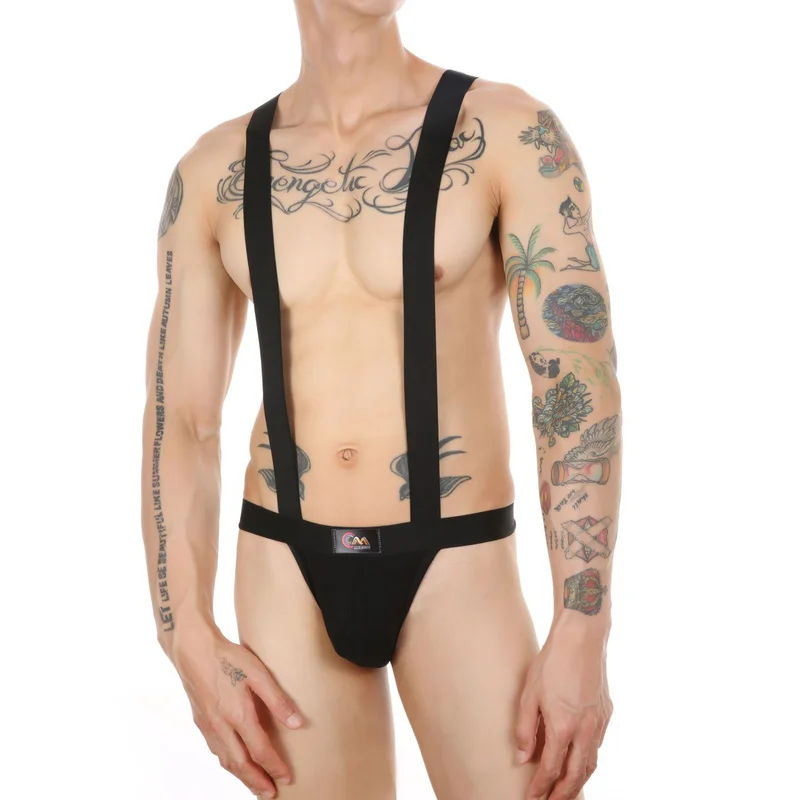 Sexy Lingerie Men Bodysuits Undershirts Jockstrap Suspender Jumpsuits Underwear Singlets Leotard One-piece Fetish Gay Nightwear