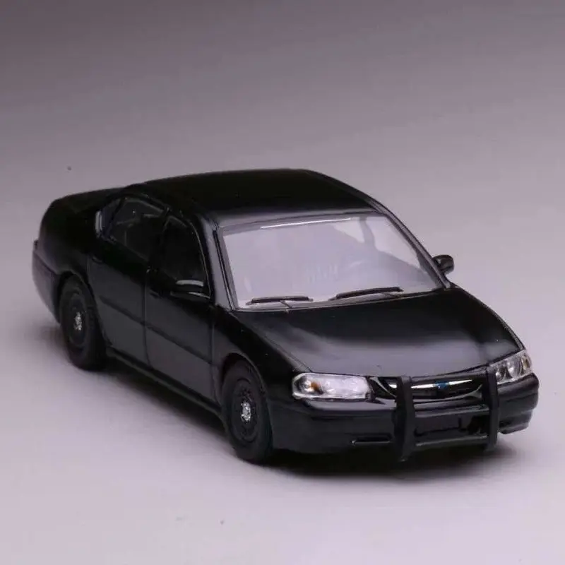 596 1/64 Black Unmarked Chevrolet Impala 9C3 Undercover Police Sedan Alloy Diecast Car Model
