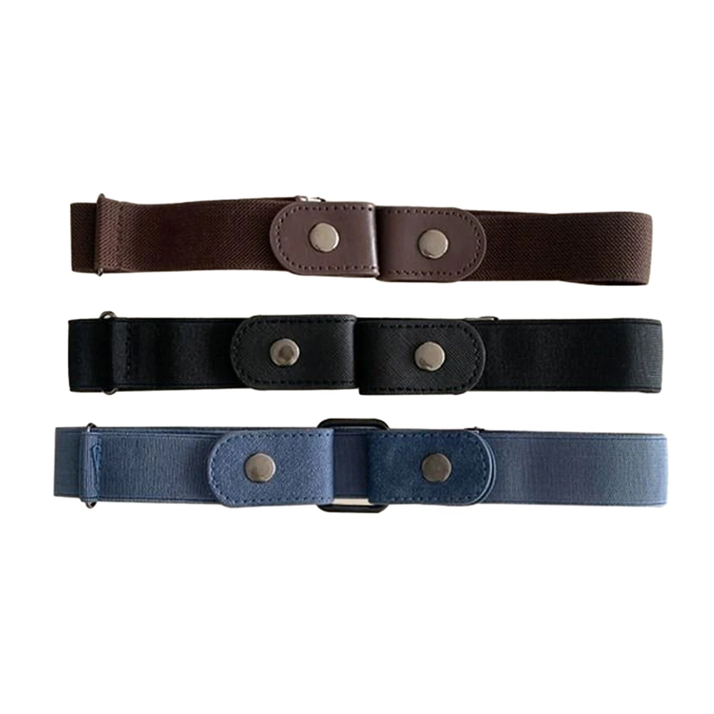 Unisex Elastic Belt 3PCS Set Wear Resistant Versatile Soft Belt For Denim Pants