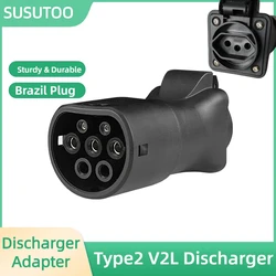 V2L discharger สำหรับรถยนต์ Type2 brizil อะแดปเตอร์ปล่อย EV รองรับ MG BYD Kia Hyundai ยานพาหนะ V2L ปล่อยโหลดประเภทที่2