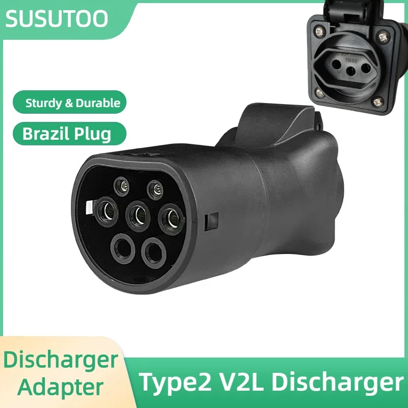 V2L Discharger For brizil Type2 Car Discharge EV Adapter Support MG BYD Kia Hyundai Discharge V2L Vehicle to Load Type 2