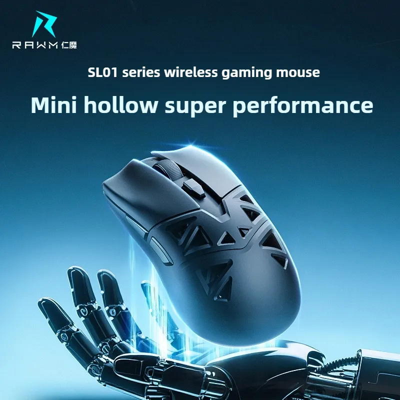 

RAWM SL01C Wireless Mouse 3mode Esports Gaming Mini Mouse PAW3311 600mAh Lightweight for Gaming Office Gift