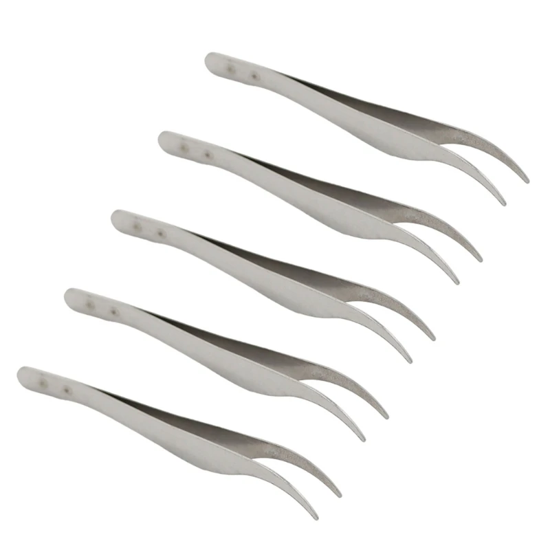 Professional Slant Tip Fine Point Tweezers for Accurate Personals Grooming Technicians Beauticians, Stainless Steel 517A