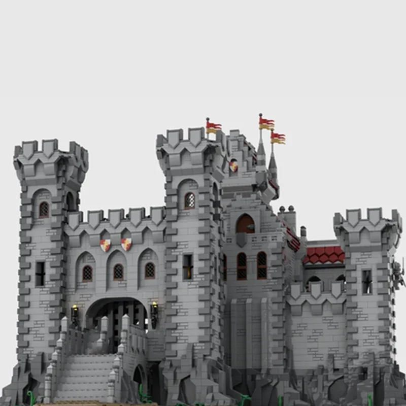 Moc-bloques de construcción de Castillo de León rojo para niños, 2 ladrillos técnicos, montaje de bricolaje, juguetes de construcción para niños, regalos de vacaciones