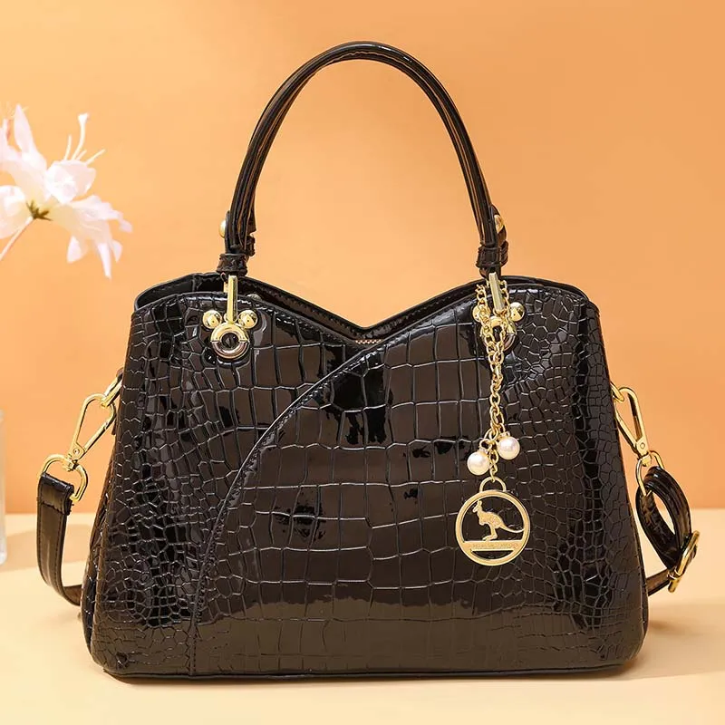 Women's Bag New Fashion Atmosphere Women's Bag Large Capacity Crocodile Pattern One Shoulder Retro Women's Handbag