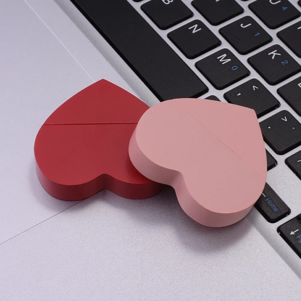 JASTER-unidad Flash USB con forma de corazón de madera, PenDrive con logotipo personalizado gratuito de 128GB, 64GB, 32GB, regalo creativo, 16GB