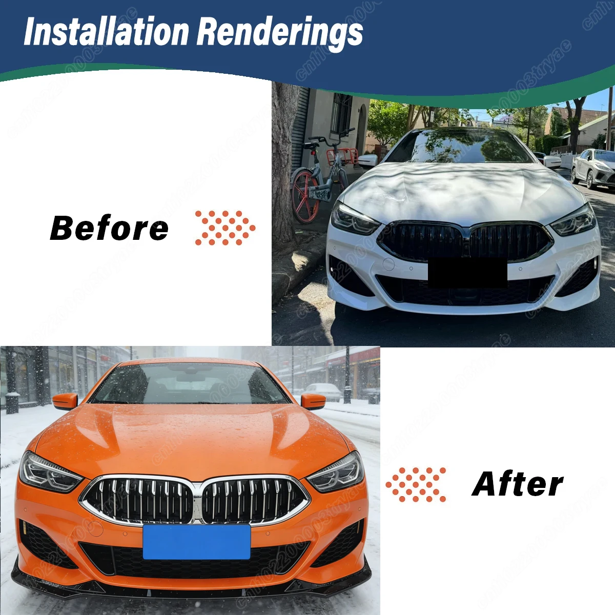 Dla BMW serii 8 G14 G15 G16 840i 840d M850i ​ ​ M-Sport 2018 2019 2020 2021 2022 2023 2024 Zestaw spoilerów przedniego zderzaka