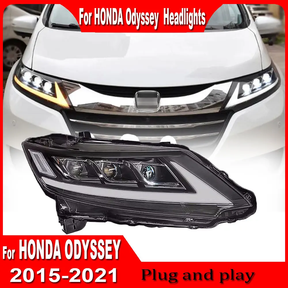 

Стайлинг автомобиля для Honda Odyssey, фара в сборе 2015-2021, светодиодные дневные ходовые огни, светодиодные фары, аксессуары Plug and play