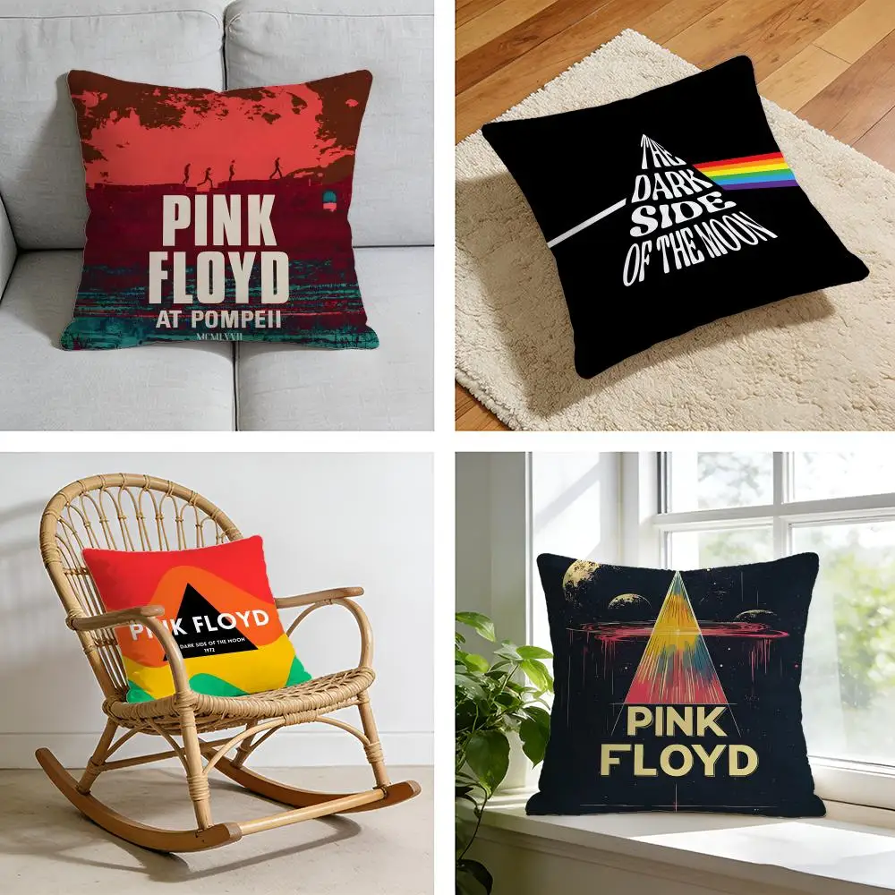 T-The Pink Floyd Band Cushion Cover Short plush pillowcase for bed sofa car，washable