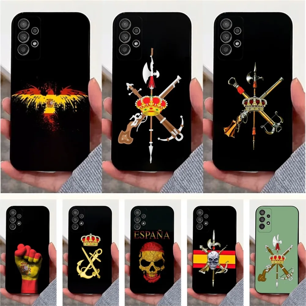 S-Spanish L-Legion Phone Case For Samsung S25,S24,S23,S22,S20,S21,S10,Ultra,Plus,Lite,FE,Soft Silicone Black Cover