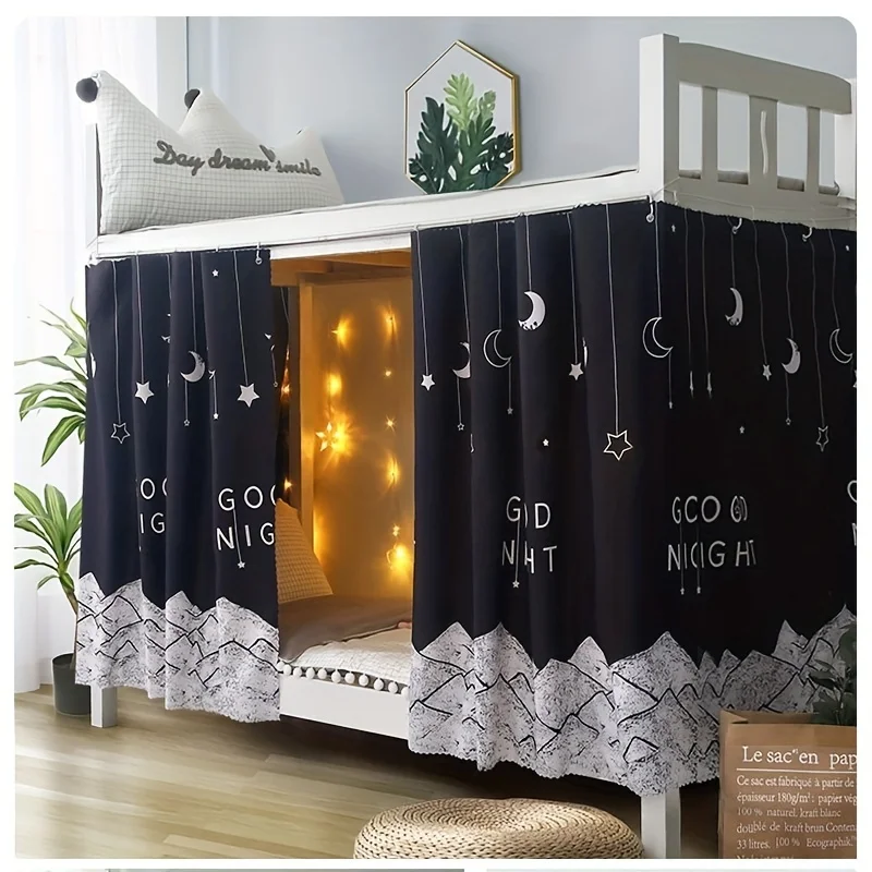 1 Privacy Bed Curtain - Blackout, Dustproof for Bunk and Single Beds, Perfect for Families and School Dormitories