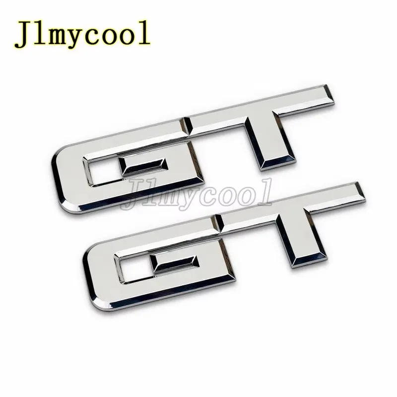 2Pcs 3D Metal Car Sticker Black Silver 5.0 Badge Zinc Alloy For Mustang GT 2015-2020 Right Left Fender Emblem