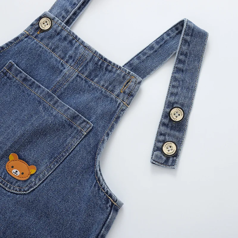 2026 Neue Koreanische Version Weicher Gewaschener Denim Kinder-Overall Jungen und Mädchen Vordertasche Einfarbig Integrierte Hose 0-5 Jahre – Detail 16