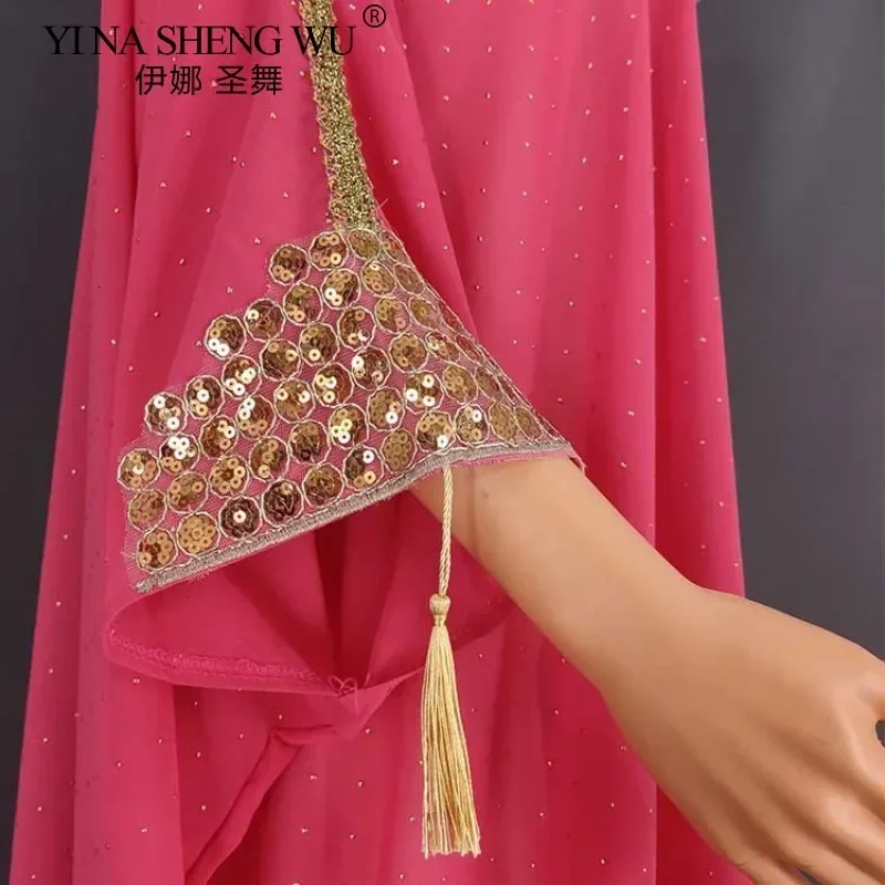 Neues Muslimisches Abaya-Kostüm für Frauen, Langes Orientalisches Bauchtanz-Outfit, 2-teiliges Set, Khalegy Performance-Tanzkleidung