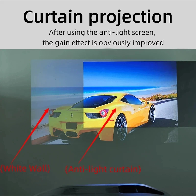 Projector Screen 16:9 4:3 Metal Anti Light Gray Optical Coating Portable Reflective Canvas For YG300 Hy300 DLP Projector