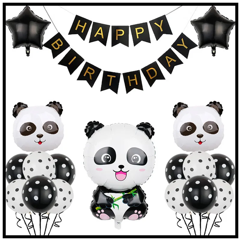 Cartoon Panda Birthday Party Decoration Kit Panda Bamboo Theme Paper Plate Napkins Cup Balloon Baby Shower DIY Supplies for Kids