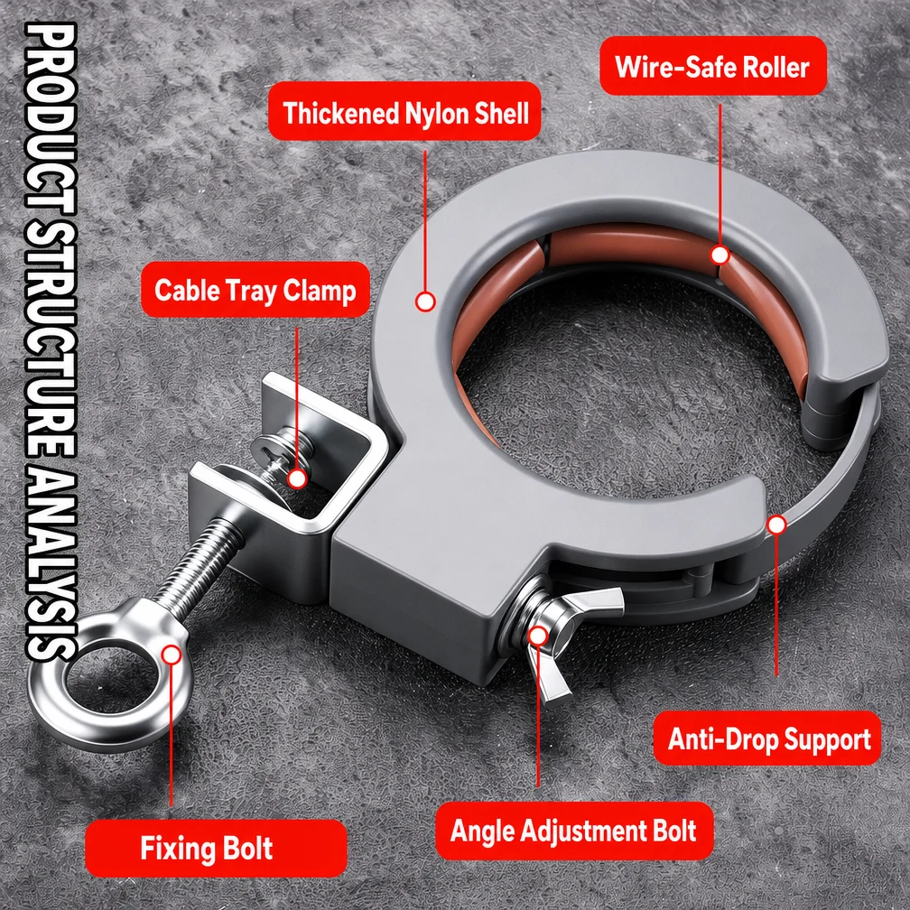 Adjustable Cable Tray Laying Auxiliary Pulley Wearresistant High Hardness Comprehensive Wiring Construction Auxiliary Device