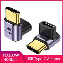 Adapter USB C 90 stopni USB-C Extender pod kątem prostym 40 gb/s PD 100W szybkie ładowanie dla pary pokładzie przełącznik Laptop MacBook Tablet