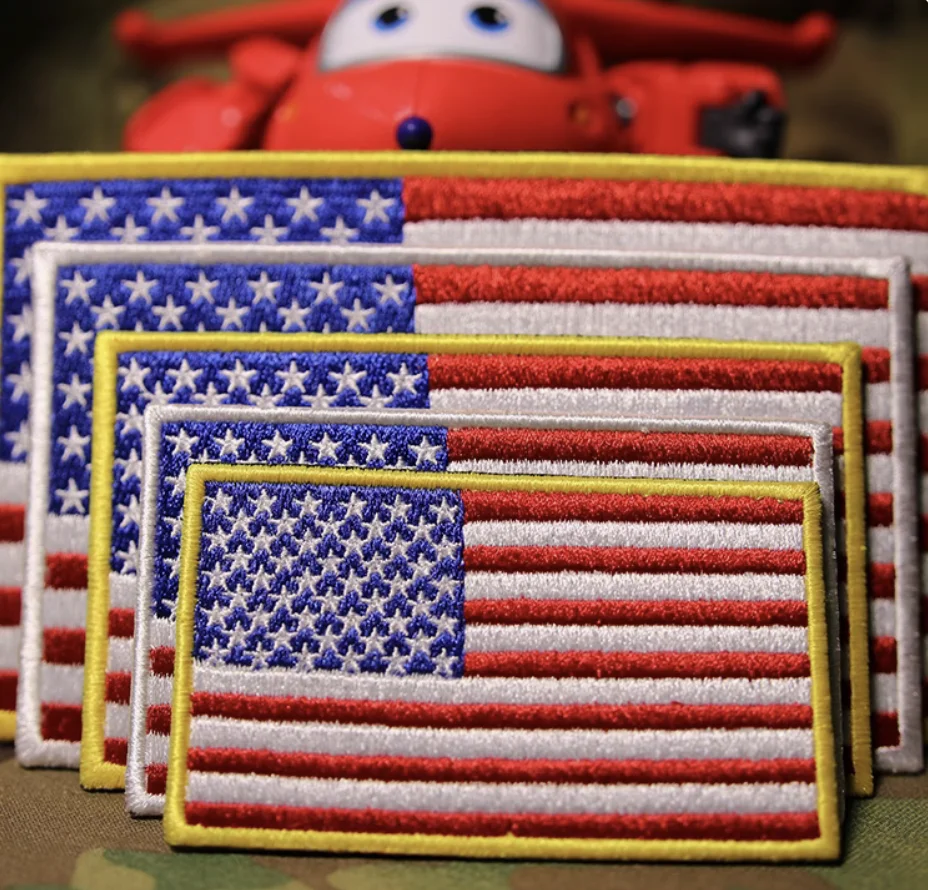 

Exquisite Embroidery American Velcro Badge Plus Large Chest Badge USA Backpack Stickers Clothing Velcro unisex