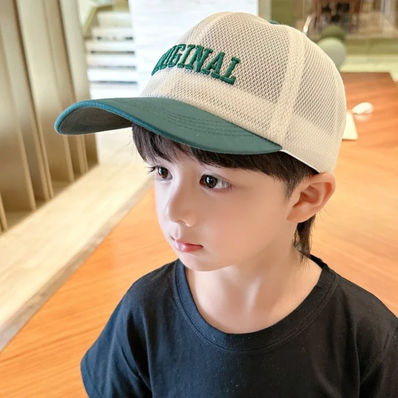 

Kids Hat Summer Duck Tongue Hat Fashion Sunshade Hat for Boys and Girls Breathable Sunscreen Baseball Hats Thin Mesh Baby Caps