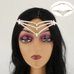 Belly Dance Headdresses Rhinestone Adjustable Bellydancing Head Wear Head Chain for Festival Party Stage Performance Wedding