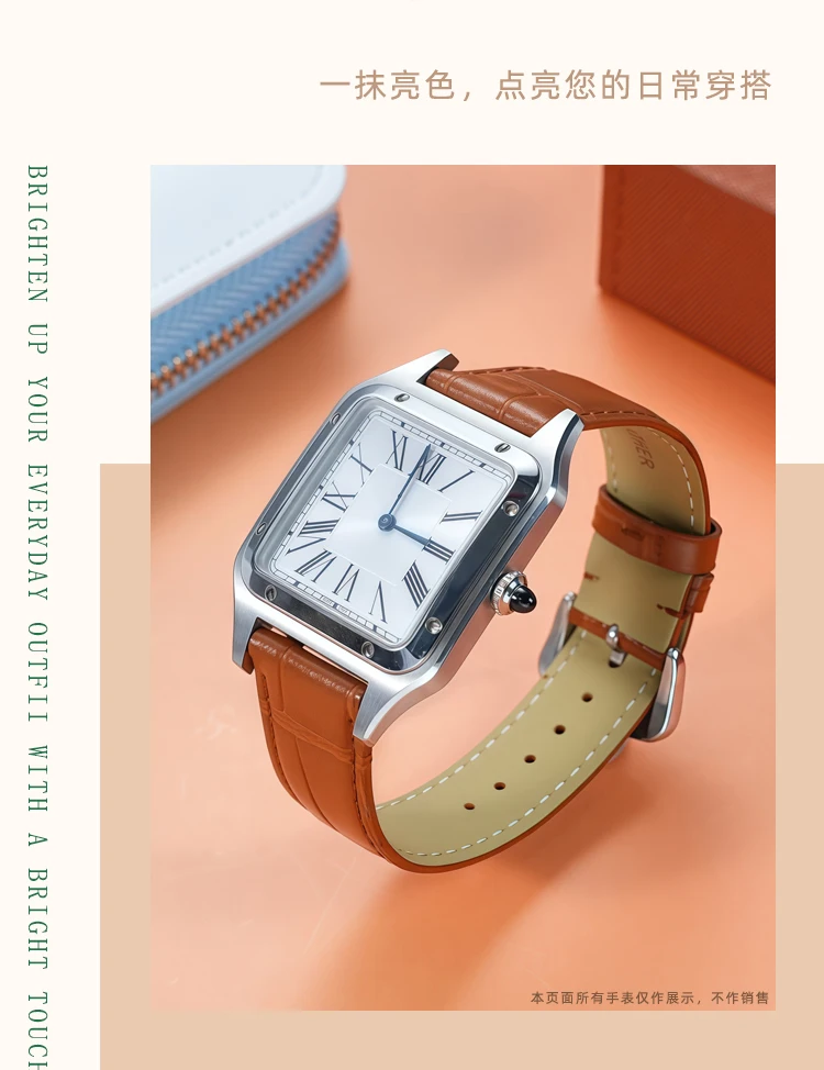 15mm 17mm 18mm 20mm Quick Release Genuine Cowhide Leather Watch Strap For Cartier Santos Dumont Tank London series Unisex