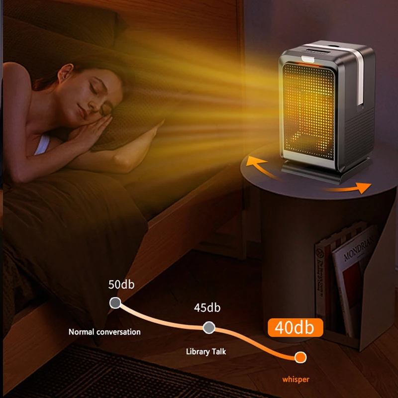 سطح المكتب المحمول PTC تسخين سريع يهز الرأس الكهربائي سواء التبريد والتدفئة المنزلية الصغيرة مع جهاز التحكم عن بعد 1000 واط