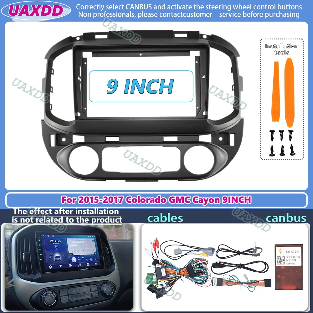 ل 2015-2017 كولورادو جي إم سي كايون 9 بوصة lecteur ستيريو أندرويد 2 Din panneau dunite الرئيسية tableau كادر تنوع الإطار #1