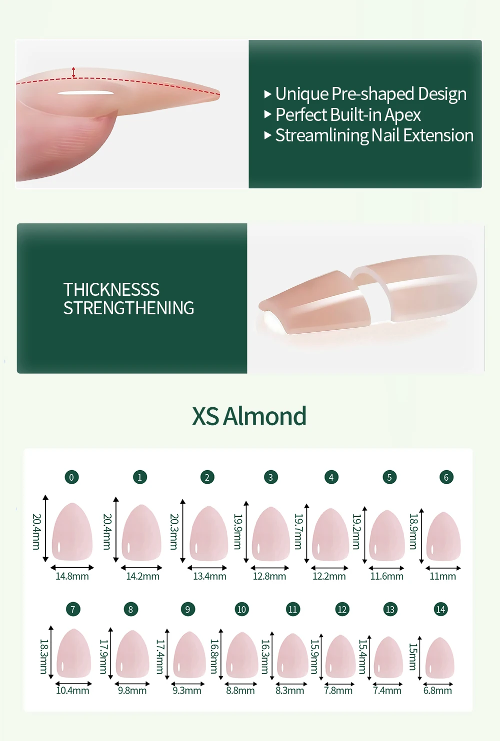 NAILPOP Nagelset zum Aufdrücken, 5-Farben-Mix, tragbare künstliche Nägel, 140–150 Stück, Mandel-Sarg, quadratisch, ovale Formen, langlebiges Design – Detail 9