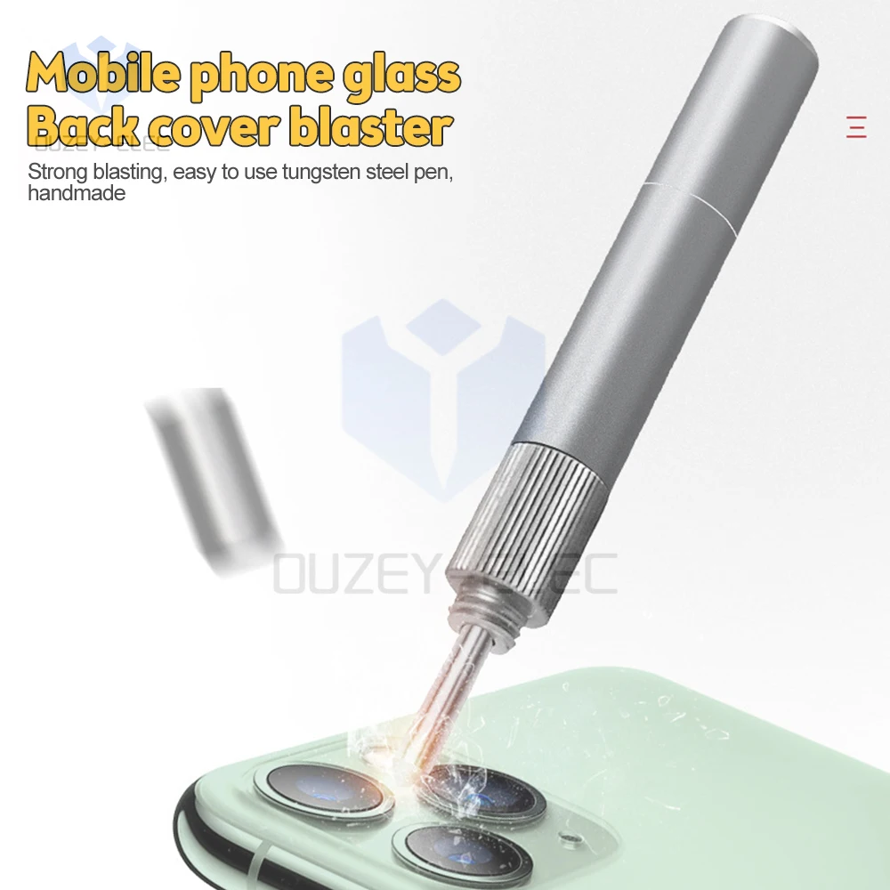 Tampa traseira de vidro do telefone móvel Blasting Pen Crack Demolishing Pen Glass Frame Removal Repair Tool para Smartphone Habitação traseira