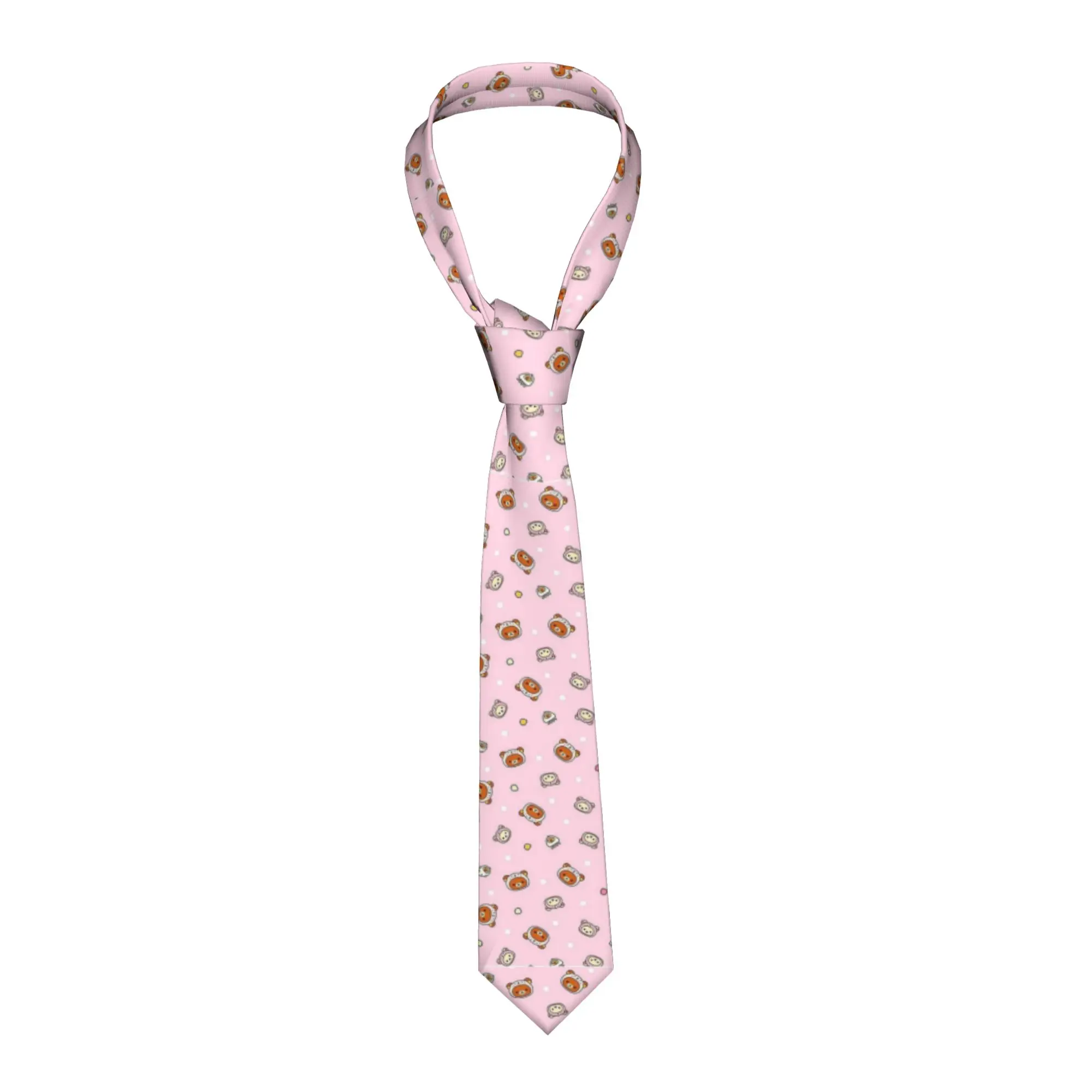 Neckties Kawaii Pink Rilakkumas  Unisex Slim 8 cm Narrow Neck Tie  for Mens Shirt Accessories Cravat Wedding Cosplay Props