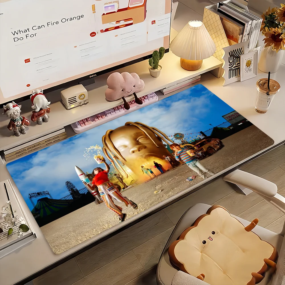 

Коврик для мыши Rapper T-Travis S-Scott-S, нескользящий, резиновый, для геймеров, компьютерный коврик, декоративный настольный коврик, для ноутбука, офисный, большой