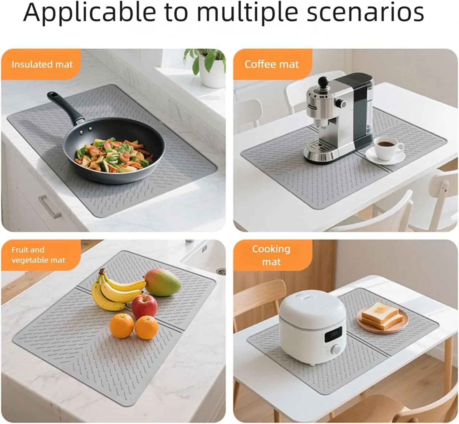Silicone Cooktops Cover Mat Silicone Texture for Kitchen Counter Organization Prevents Scratches From Pots Pans Burn Protection