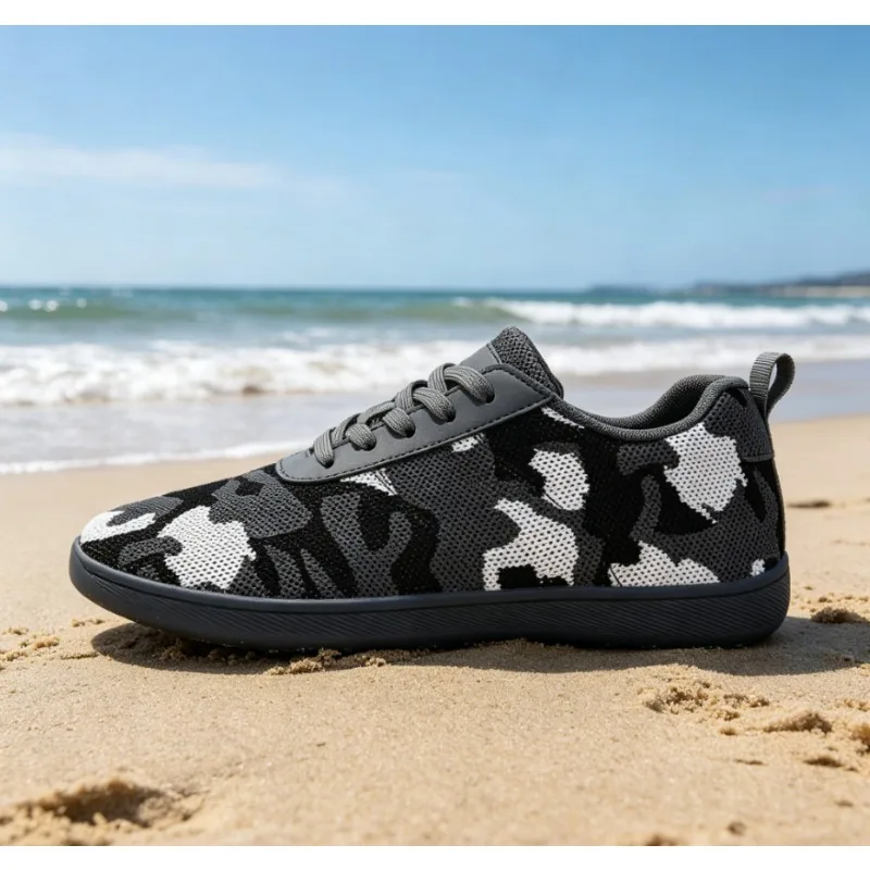 

Comfortable Wide Toe Soft Bottom Barefoot Sports Shoes Casual Outdoor Trendy Men's Loose Fit All Season Breathable Mesh Lined