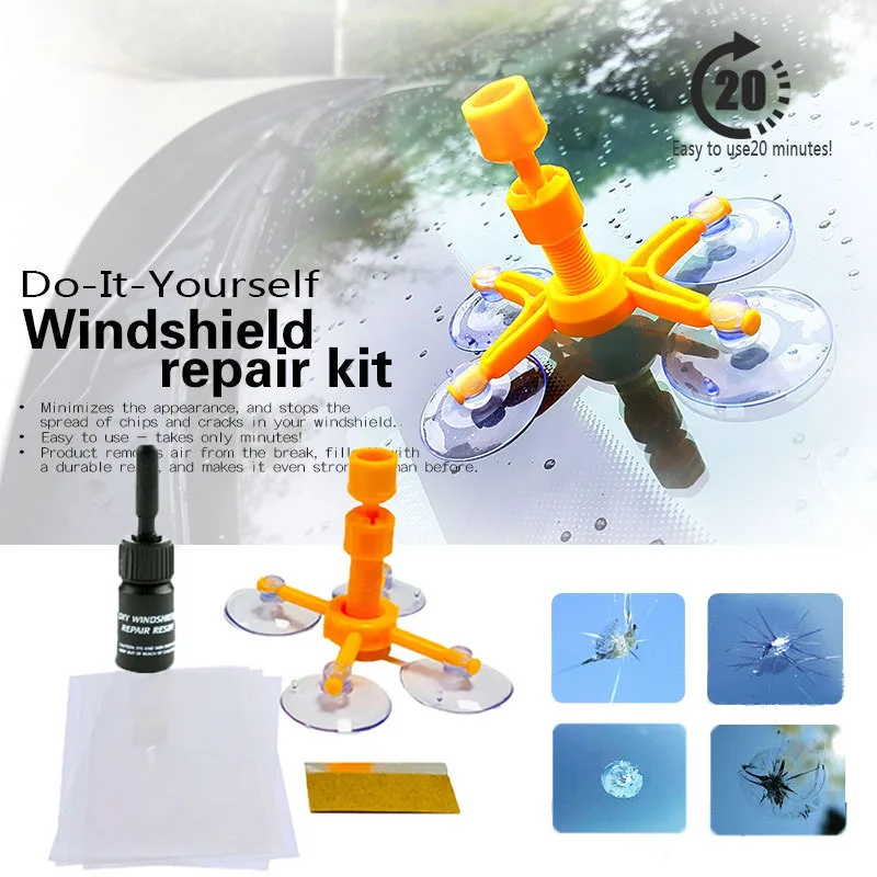 Windshield Repair Tool DIY Car Window Cracked Phone Screen Repair Kit Windscreen Resin Sealer Auto Glass Crack Restore Fluid