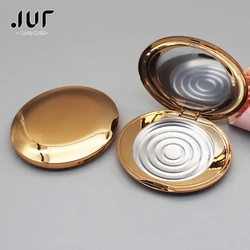 DIY Oval Gold Eyeshadow Powder Compact Makeup Highlighs Package Blusher Container Lipstick Case Concealer Package Mirror