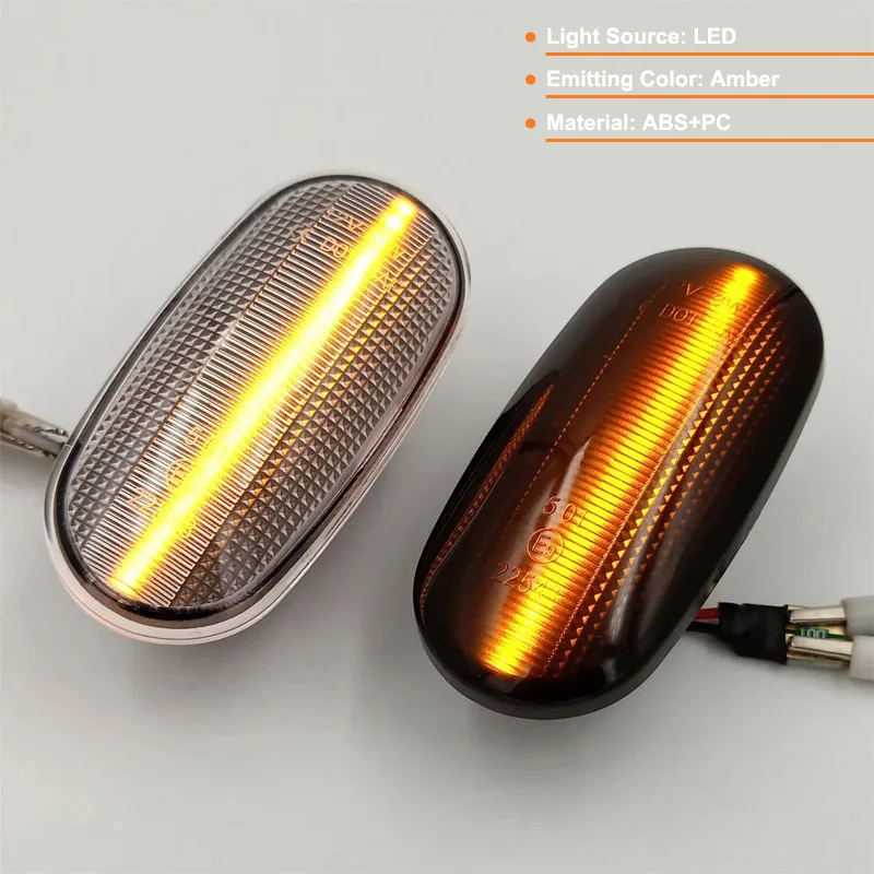 For Mitsubishi Pajero Lancer Mirage Legnum Galant Clear & Smoked Lens LED Side Marker Lamp Amber Side Fender Turn Signal Lights